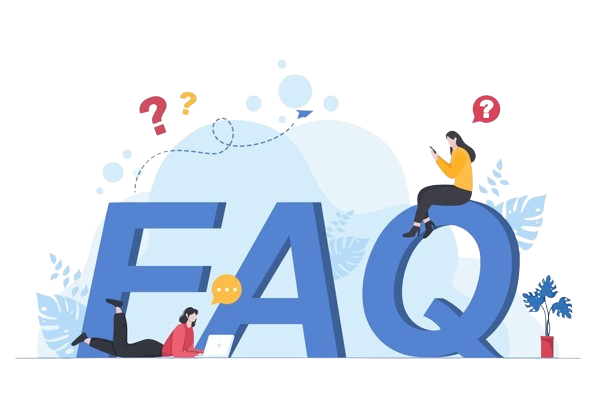 a group of people sitting on top of the word faq